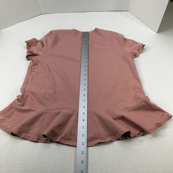 Kate Spade New York Women's Size Small Short Sleeve Top Studded Brown Preowned - Picture 11 of 11